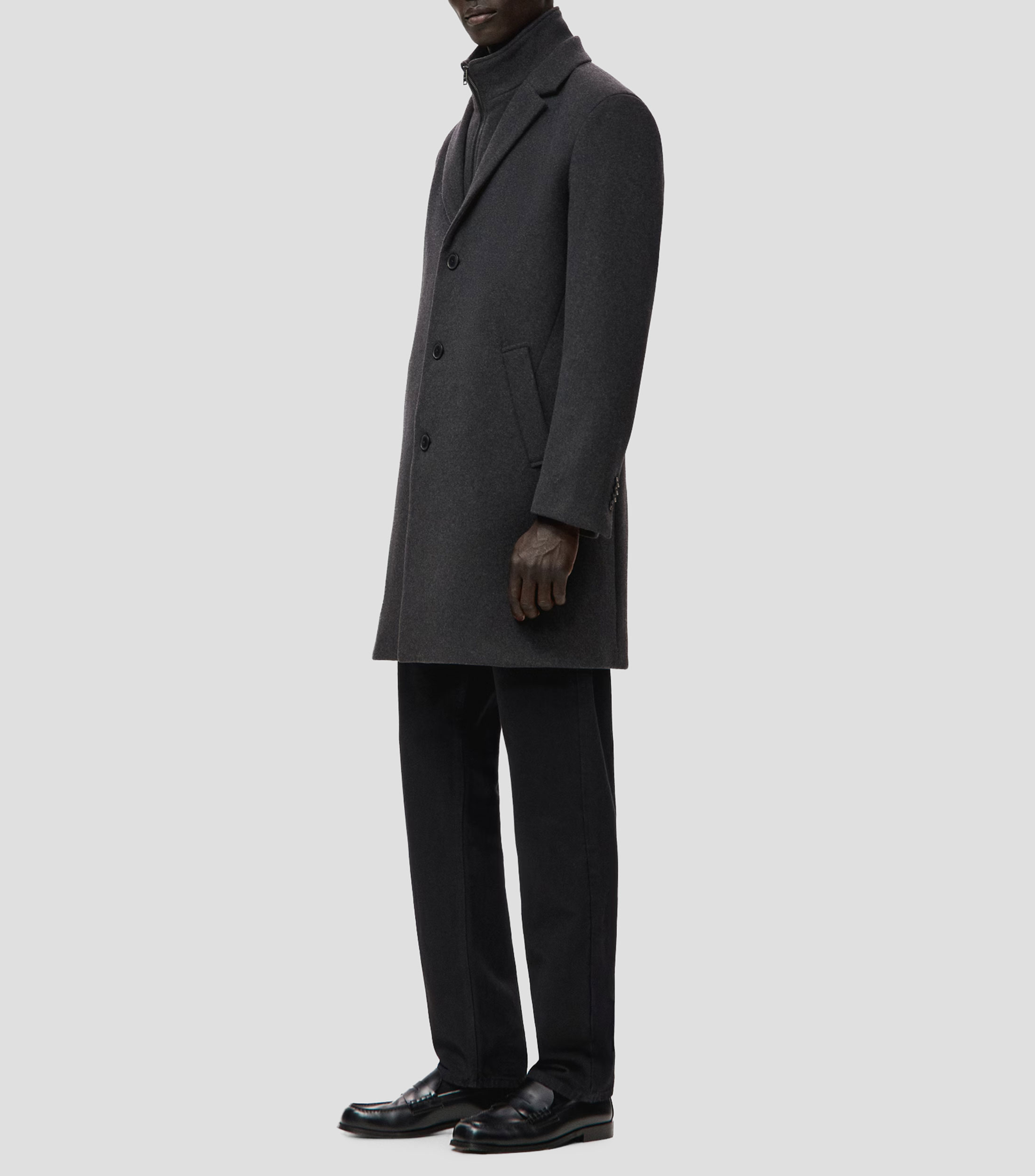 Abrigo midi con botonadura Hombre